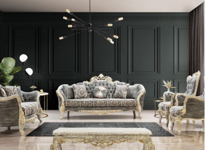 Classic Chesterfield Baroque Couch Living room Furniture Complete Set 5pcs